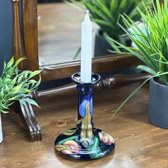Vintage Candle Holder Royal Stanley Jacobean Hand Painted Pottery Candle Stick - Picture 4 of 15